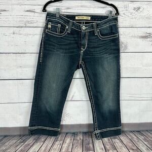 Big Star Jeans Womens 27 Maddie Midrise Crop Dark‎ Wash Western Curvy